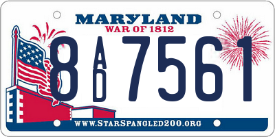 MD license plate 8AD7561