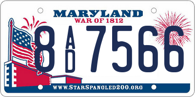 MD license plate 8AD7566
