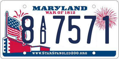 MD license plate 8AD7571