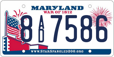 MD license plate 8AD7586