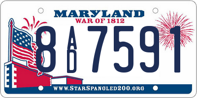 MD license plate 8AD7591