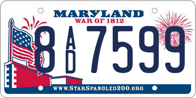 MD license plate 8AD7599