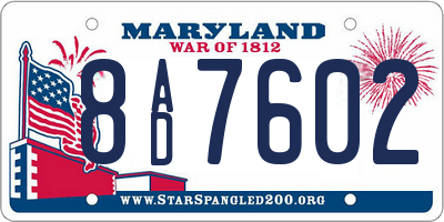MD license plate 8AD7602