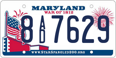 MD license plate 8AD7629