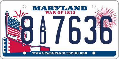 MD license plate 8AD7636