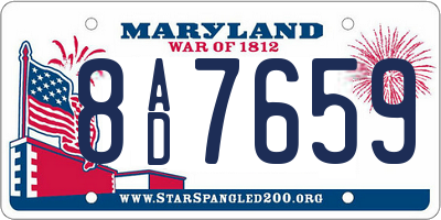 MD license plate 8AD7659