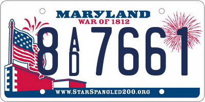 MD license plate 8AD7661