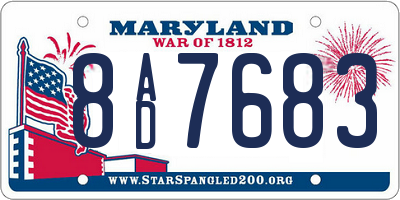 MD license plate 8AD7683