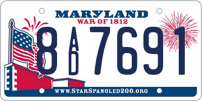MD license plate 8AD7691