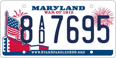 MD license plate 8AD7695