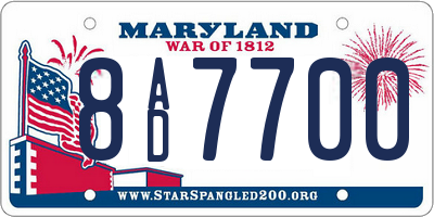 MD license plate 8AD7700