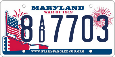 MD license plate 8AD7703