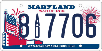 MD license plate 8AD7706