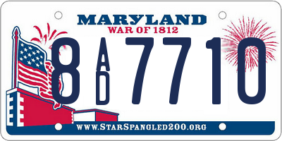 MD license plate 8AD7710