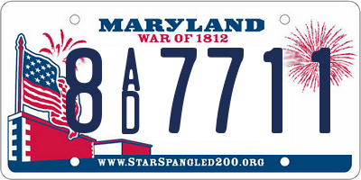 MD license plate 8AD7711
