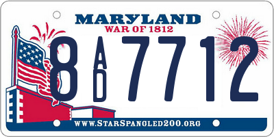 MD license plate 8AD7712