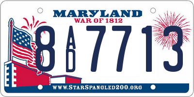 MD license plate 8AD7713