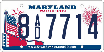 MD license plate 8AD7714