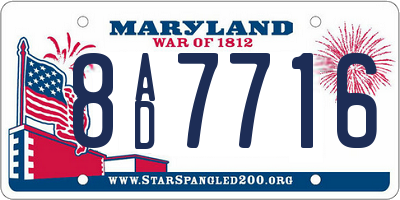 MD license plate 8AD7716