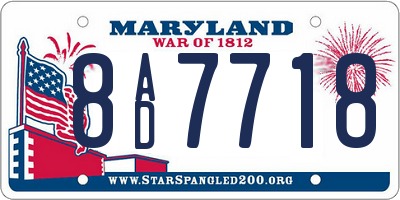 MD license plate 8AD7718