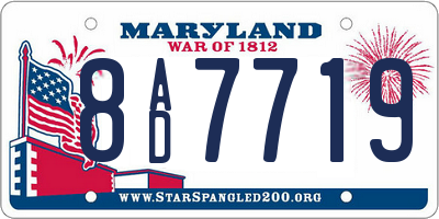 MD license plate 8AD7719