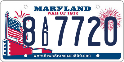MD license plate 8AD7720