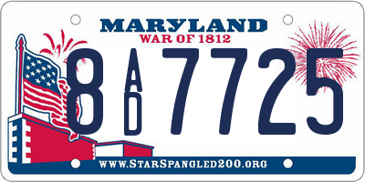 MD license plate 8AD7725