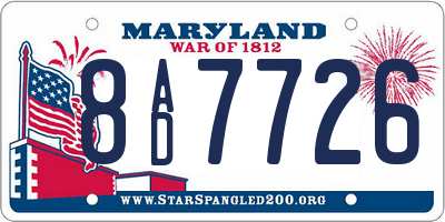 MD license plate 8AD7726