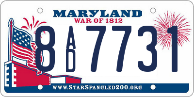 MD license plate 8AD7731