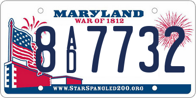 MD license plate 8AD7732