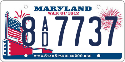 MD license plate 8AD7737