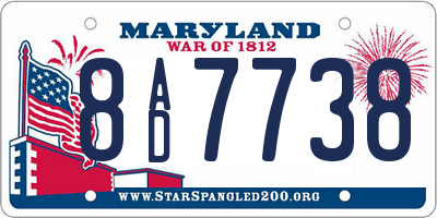 MD license plate 8AD7738
