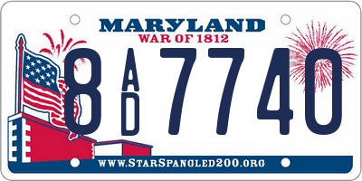 MD license plate 8AD7740
