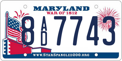 MD license plate 8AD7743