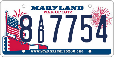 MD license plate 8AD7754