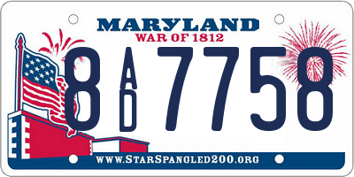 MD license plate 8AD7758