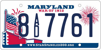 MD license plate 8AD7761