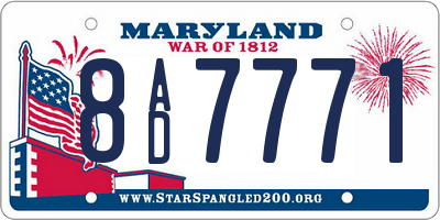 MD license plate 8AD7771