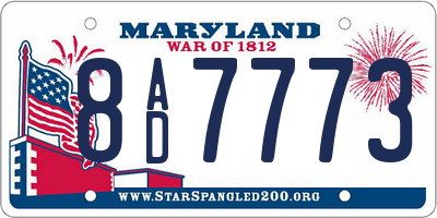 MD license plate 8AD7773