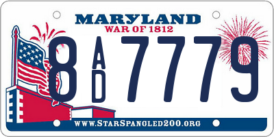 MD license plate 8AD7779