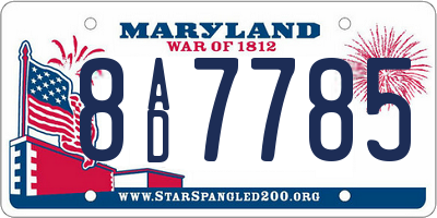MD license plate 8AD7785