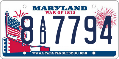 MD license plate 8AD7794
