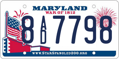 MD license plate 8AD7798