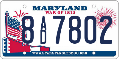 MD license plate 8AD7802
