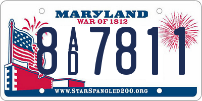 MD license plate 8AD7811