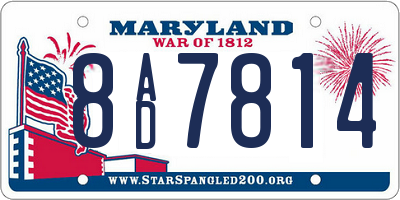 MD license plate 8AD7814