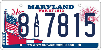 MD license plate 8AD7815