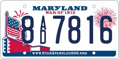 MD license plate 8AD7816