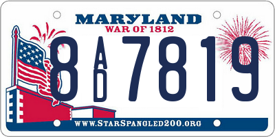 MD license plate 8AD7819