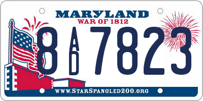 MD license plate 8AD7823